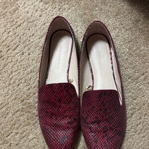 Zara Women's Red Snakeskin Loafers